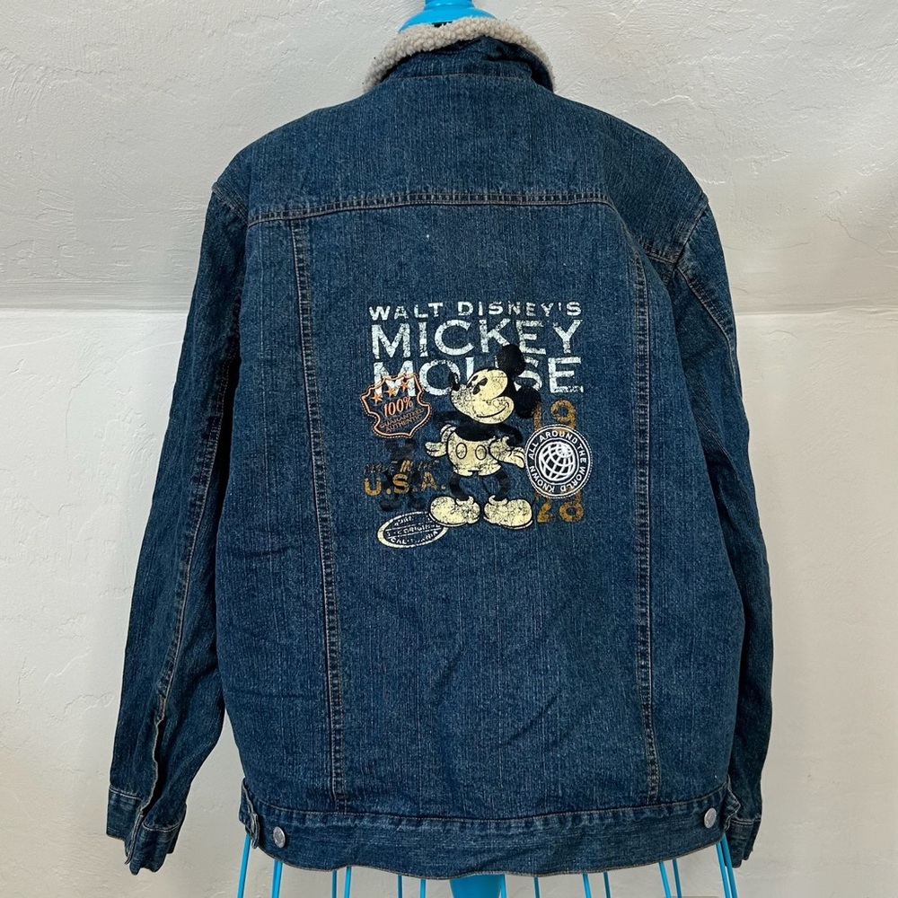 Disney Direct Mickey Mouse Sherpa Trucker Button-Up Jean Jacket